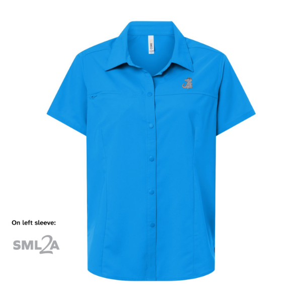 Women's UVP Shoreline Short Sleeve Staff Shirt - Gator & SML2A Embroidery