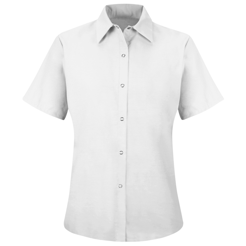Women's 100% Cotton Snap Front Short Sleeve Shirt