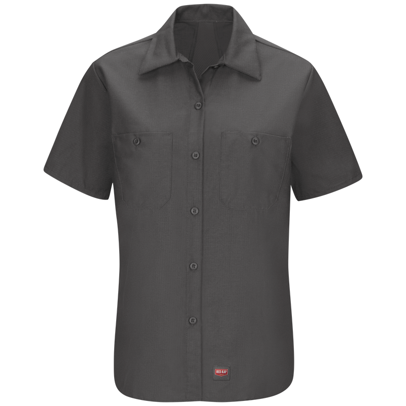 Women's Short Sleeve Button Up Mimix