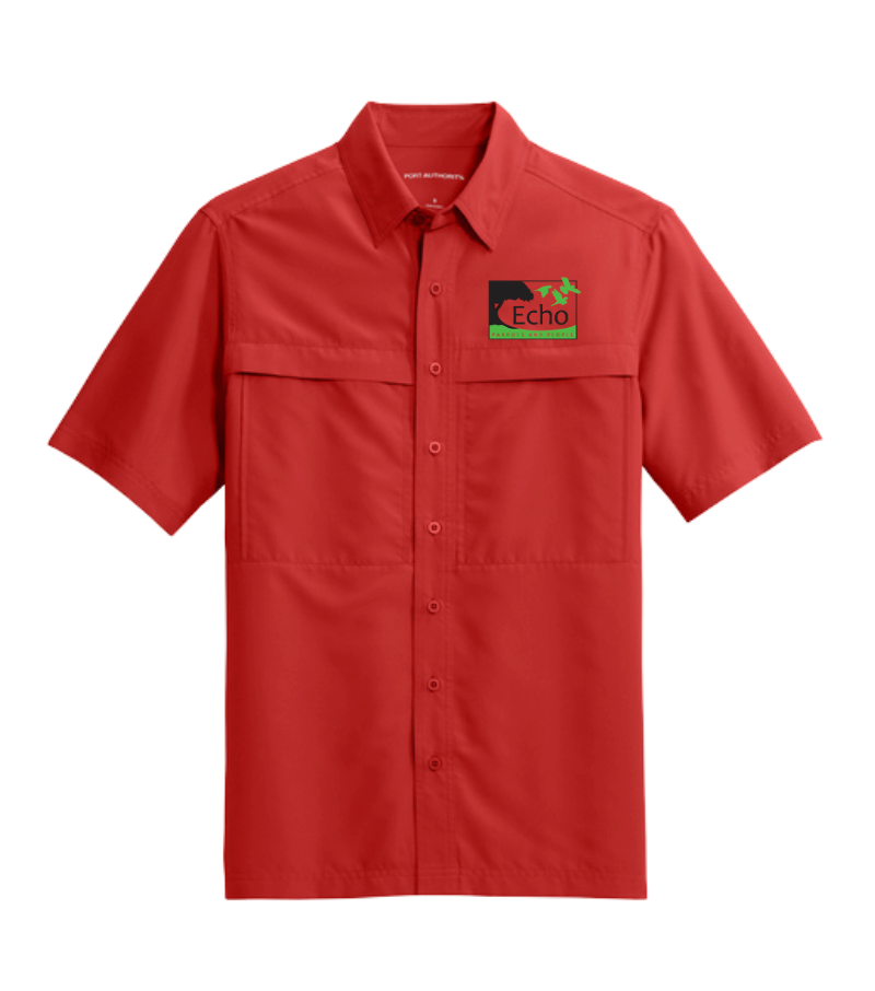 ECHO Unisex  Short Sleeve Button Up