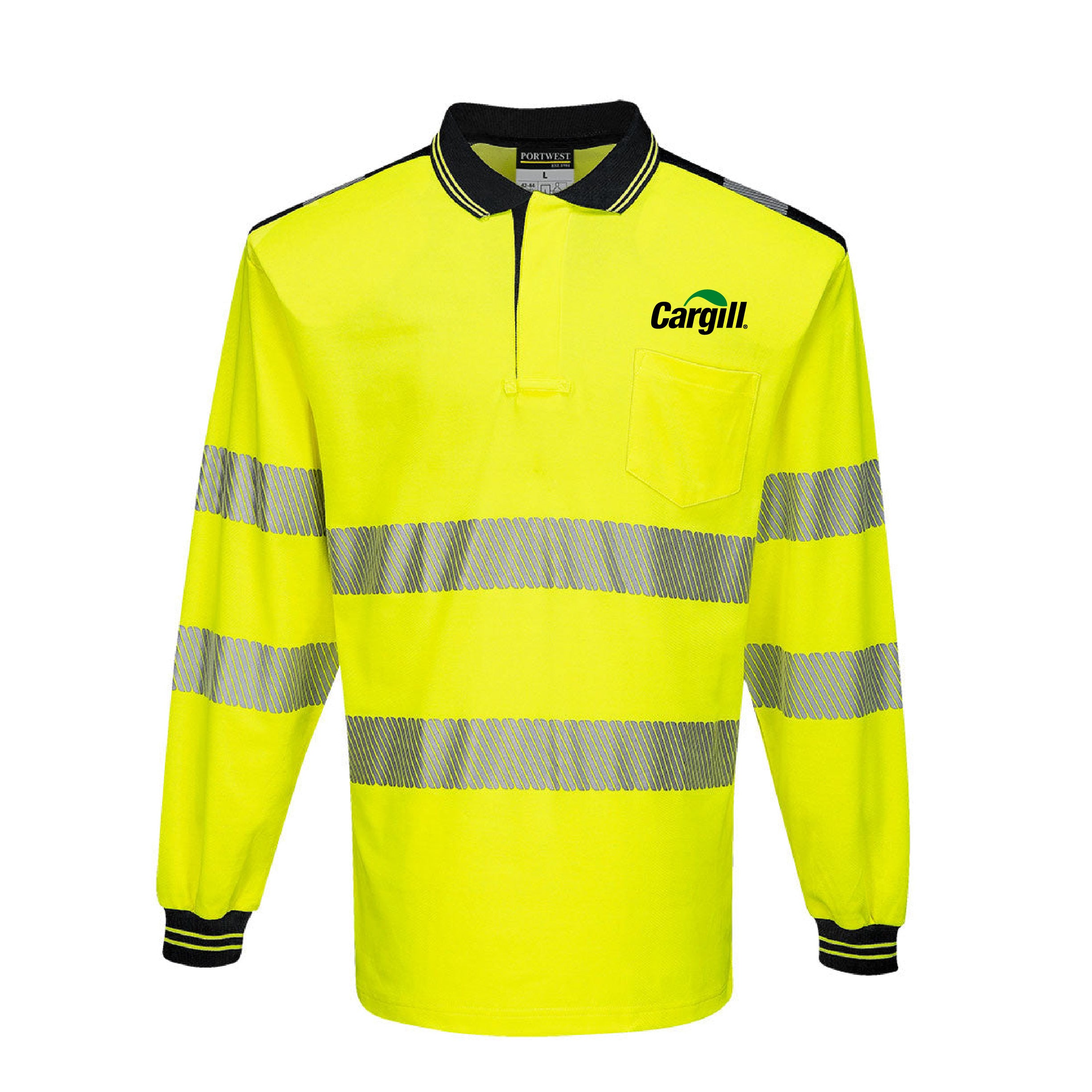 Hi-Vis Long Sleeve Polo Shirt CLEARANCE