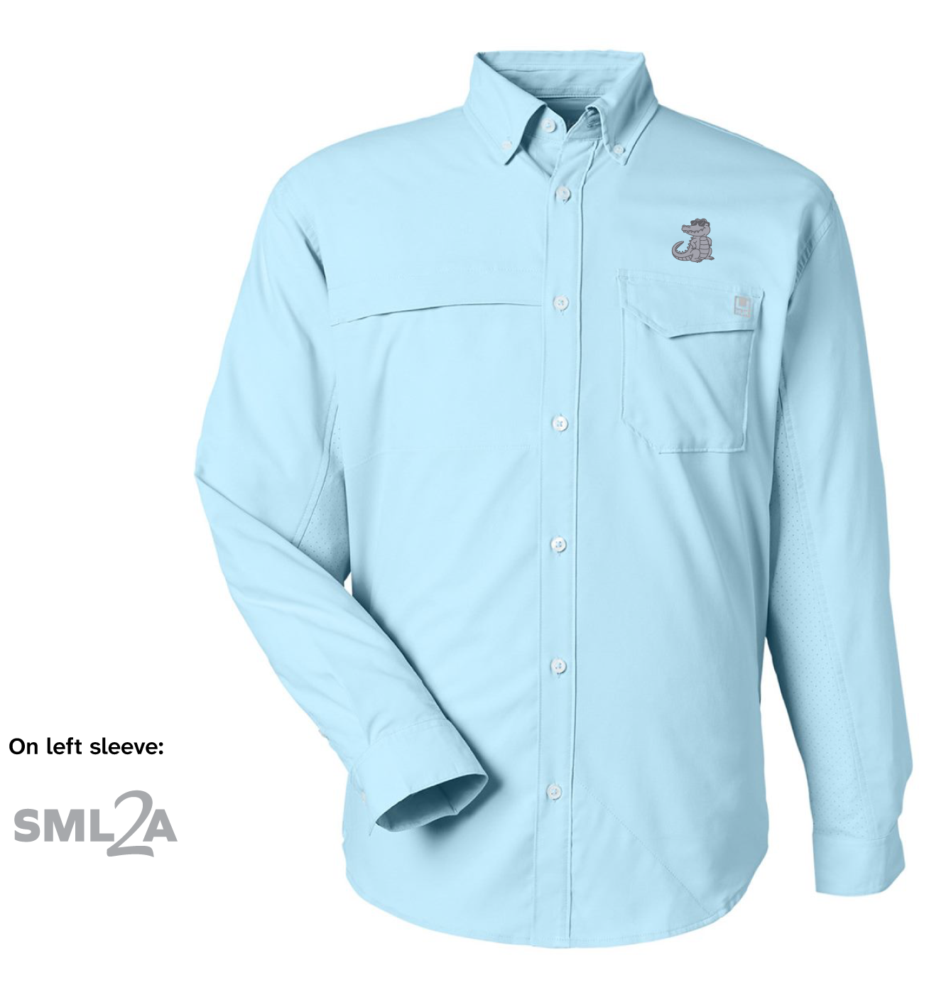 Men's Tide Point Pocket Fishing Shirt - Gator & SML2A Embroidery